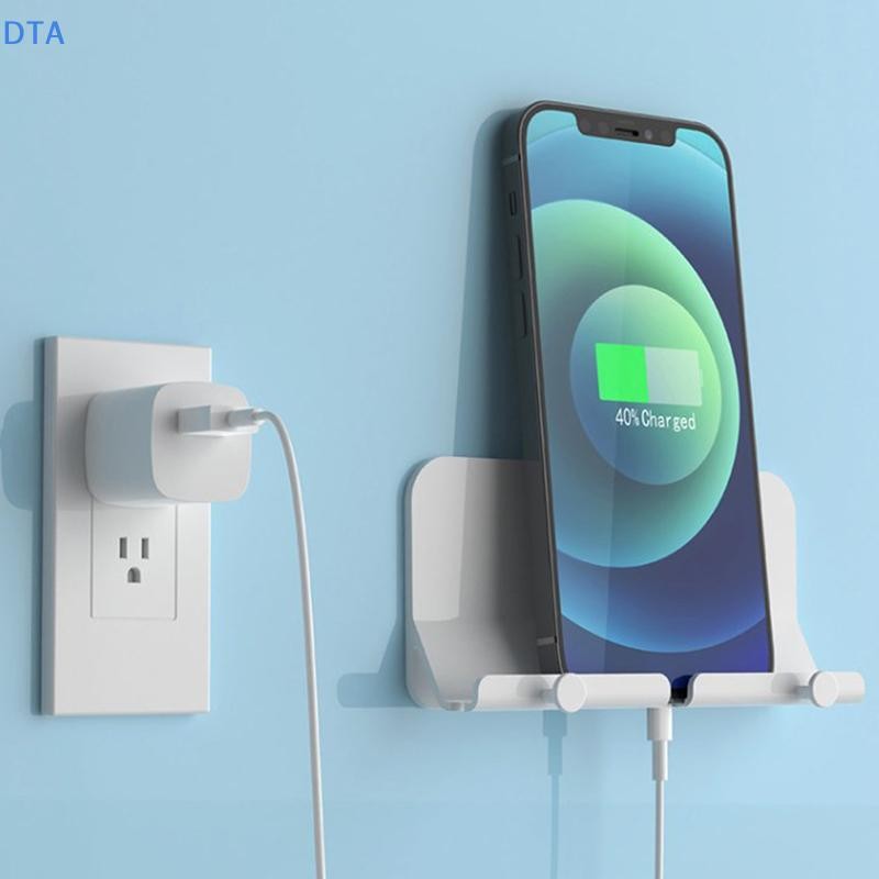 [DTA] Giá đỡ treo tường Giá đỡ móc sạc Đế cho điện thoại thông minh Giá đỡ máy tính bảng điện thoại di động Dán trên tường PO