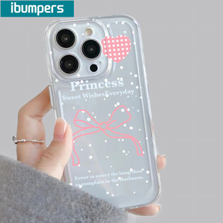 ibumpers Ốp Lưng IPhone Họa Tiết Nơ Màu Hồng Đẹp Ốp Điện Thoại Trong Suốt TPU Mềm Chống Sốc Cho IPhone 16 15 14 12 13 11 Pro Max IP 7 8 Plus X XS XR