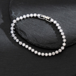 Châu Âu Mỹ ins Phong Cách Mới Hàng Tròn Kim Cương Đỏ Corundum Spinel Zircon Vòng Tay Nữ