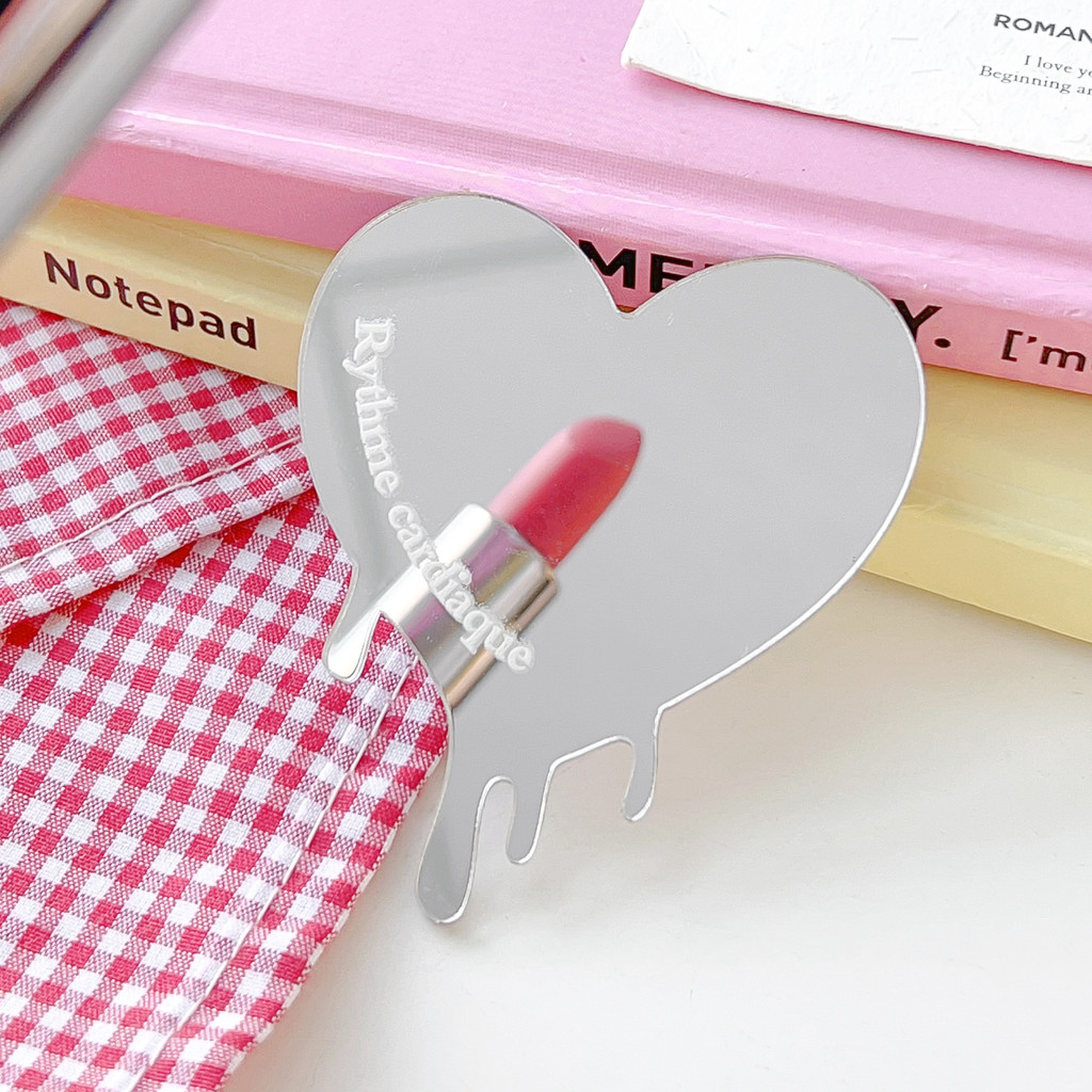 1 / 2 Chiếc Gương Mặt Sau Điện Thoại Di Động Acrylic - Gương Selfie Điện Thoại Hình Không Đều - Tự Dính, Mỏng, Trong Suốt - Nhãn Dán Gương Trái Tim Thời Trang INS - Gương Trang Điểm Di Động
