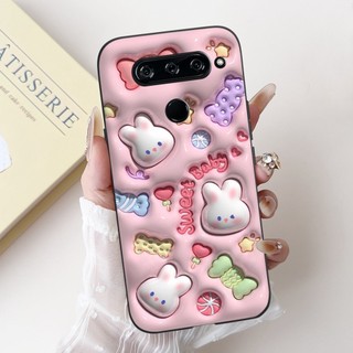 Vỏ Cho LG V40 ThinQ Vỏ Chống Sốc Sáng Tạo Gấu Trúc Thỏ Hoạt Hình Silicon Mềm Mờ Vỏ Điện Thoại LGV40 ThinQ