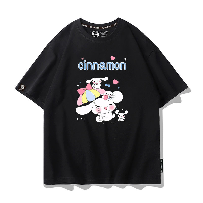 2025 Cinnamoroll Đồ Họa Áo Thun Nữ Tay Ngắn Cho Nữ Ấm Áp Phong Cách Hoạt Hình Phong Cách Mùa Hè Thường Ngày Hàng Đầu