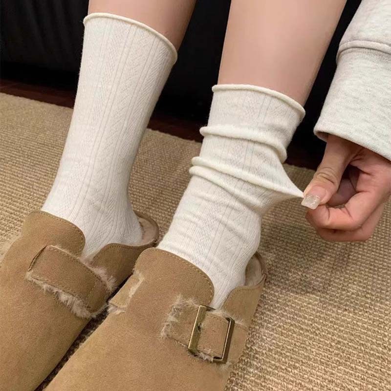 🔥Còn hàng🔥Tất nữ màu trắng, tất nữ cotton nguyên chất, thoải mái và thoáng khí, tất nữ rỗng