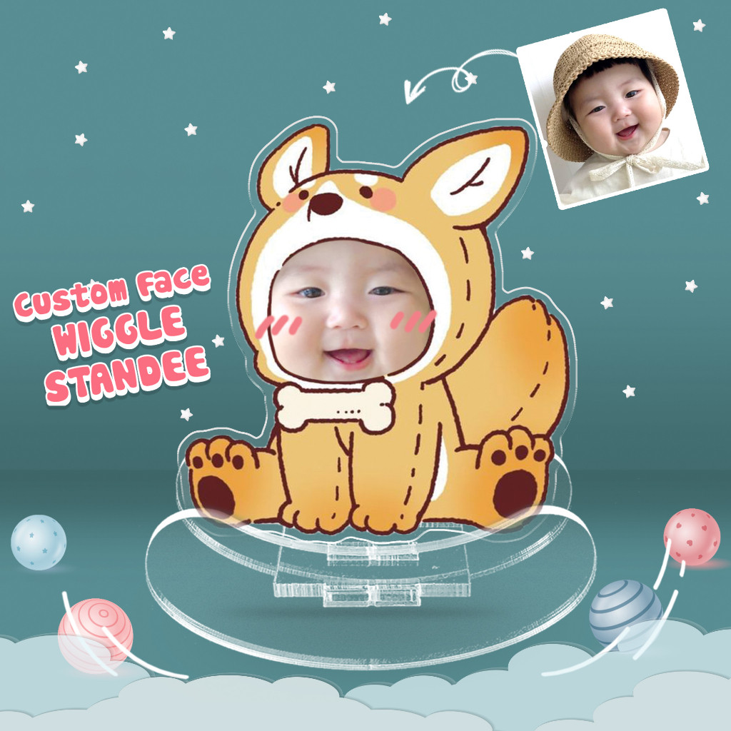 Standee lắc lư ghép mặt cho bé in theo yêu cầu linh thú chibi đáng yêu- SanGo