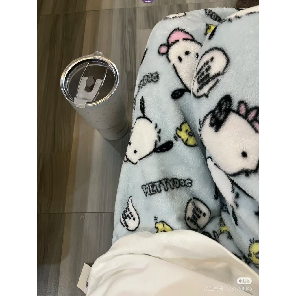 Pochacco Hoạt Hình Pyjama Quần Nữ Thu Đông Flannel Dễ Thương Học Sinh Nhà Ký Túc Xá Quần Thoải Mái [BL]