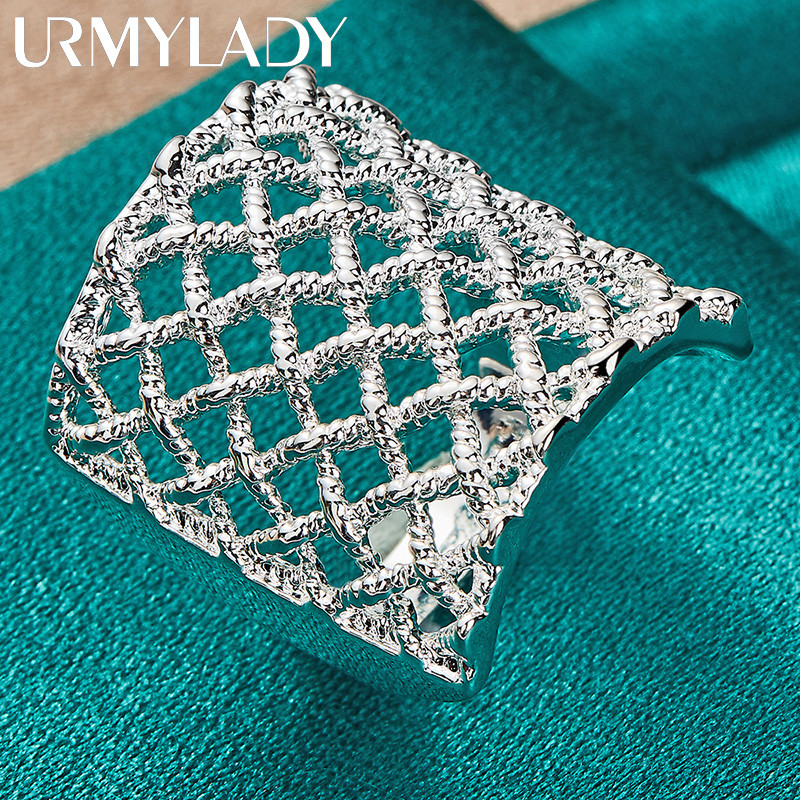 URMYLADY Bạc 925 Reticular 6-10 # Nhẫn Nữ Tiệc Cưới Thời Trang Quyến Rũ Trang Sức