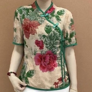 Mẹ Trung Quốc Áo Sơ Mi Nhỏ Cổ Sườn Xám Thời Trang Retro Áo Người Cao Tuổi Trung Niên Cải Tiến Đáy Ngắn Tay Dân Tộc Top Mẹ Trung Quốc Áo Sơ Mi Nhỏ Cổ Sườn Xám Thời Trang Retro Áo Thun Người Cao Tuổi Trung Niên Cải Thiện Đáy Ngắn Tay Dân Tộc Top