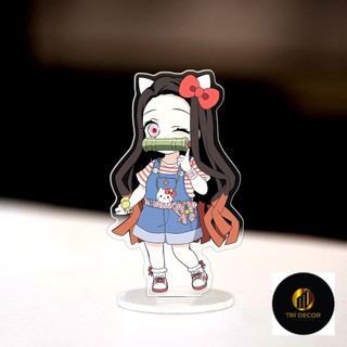 Mô hình standee Zenitsu Nezuko Cute chibi Anime Manga Sanrio Kimetsu No Yaiba 8cm phụ kiện