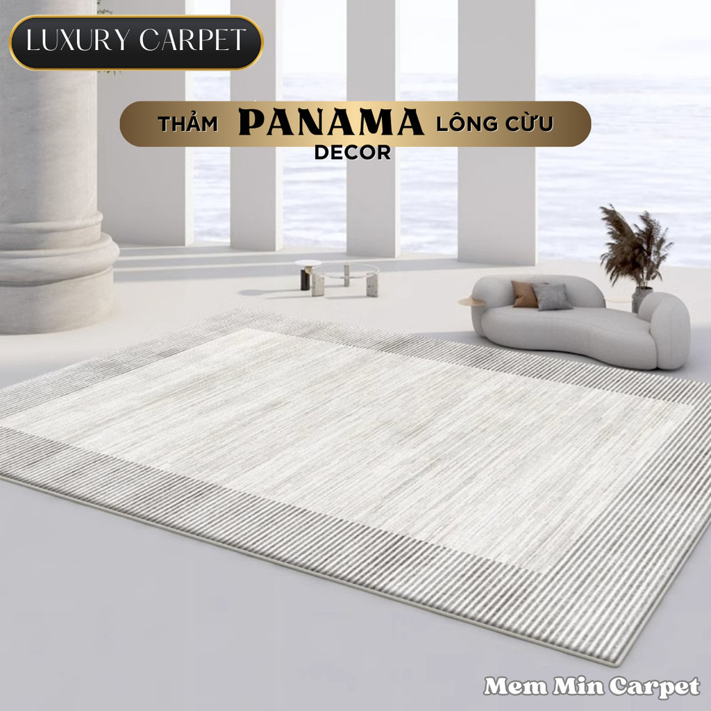 Thảm Panama Lông Cừu Cao Cấp Sang Trọng Họa tiết Sang Chảnh Làm Cho Ngôi Nhà Của Bạn Thêm Sắc Màu - MemMincarpet - THP49