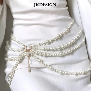Thắt lưng dự tiệc JKDESIGN, Phụ kiện cơ thể Dây thắt lưng nhiều lớp cổ điển, Nhân vật chơi Mặt dây chuyền tua rua trang sức Y2K dành cho nữ