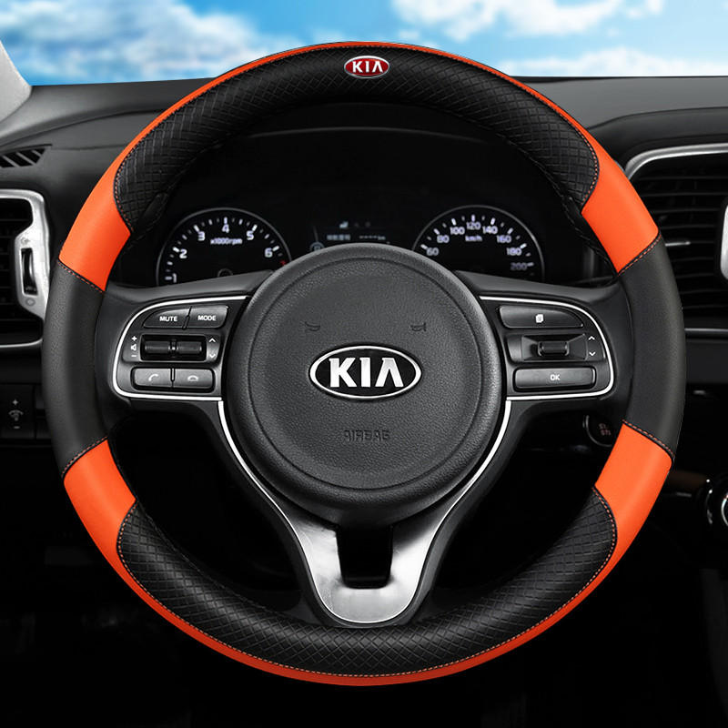 Bọc vô lăng xe hơi bằng da chất lượng cao cho Kia Forte Sportage Rio K3 K5 Niro Cerato Picanto Sorento Carnival Carens Seltos Koup Stonic Soluto Stinger Pride K2500