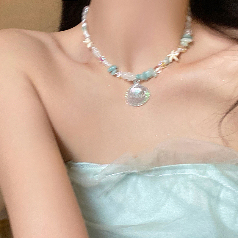 Vòng cổ vỏ biển Phụ kiện nữ Chuỗi xương đòn đính cườm