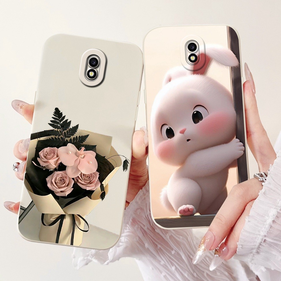 Ốp Cho Samsung J3 2017 J330FN J330N Dành Cho Samsung J3 Pro Ốp Lưng J330 Hoa Thời Trang Sang Trọng Kawaii Mèo Dễ Thương Chống Sốc