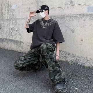 LOCAL BRAND Áo thun Wash Chữ Cổ CITY Phong Cách Unisex Form Rộng / Áo thun Phông Màu Phong Cách Âu Mỹ