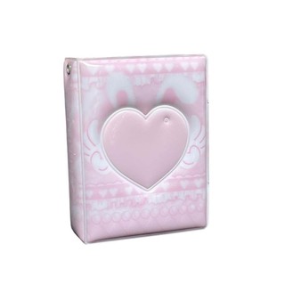 [COD] Album thẻ LEAFYHOME, Mini 3 Inch với 16 trang bên trong Chất kết dính Photocard, Album thẻ sưu tập Pink Love Bow PVC Idol Card Collect Book