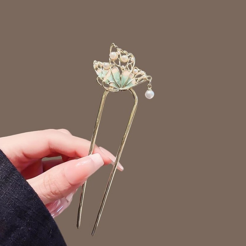 MAUROPOLI [Sẵn Sàng] Kẹp Tóc Bướm Tính Khí Ngọt Ngào Cổ Nữ Phong Cách Mới Kẹp Tóc Đôi Cao Cấp Tinh Tế Thanh Lịch Kẹp Tóc Hình Chữ U