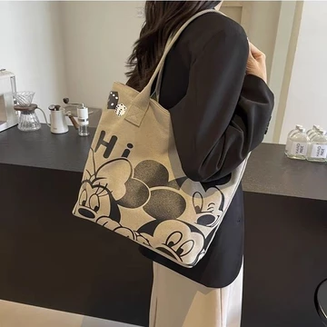 Women's Canvas Shoulder Bag – Large, for School
