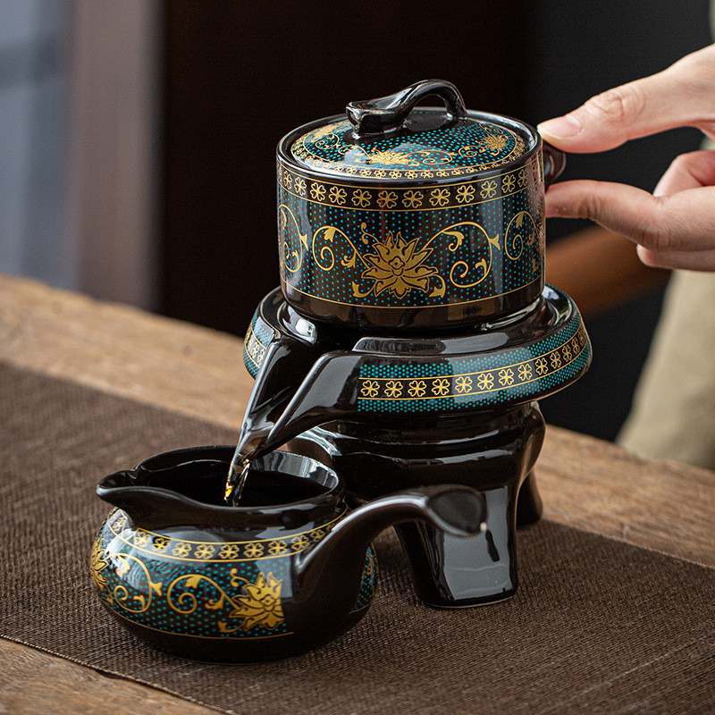 Bộ Ấm Trà Gốm Sứ Retro, Trọn Bộ Kung Fu & Trà Lười, Thiết Kế Sang Trọng,  Dành Cho Trà Đạo