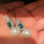 Bông tai thời trang Zircon sang trọng ánh sáng ngọc trai thanh lịch