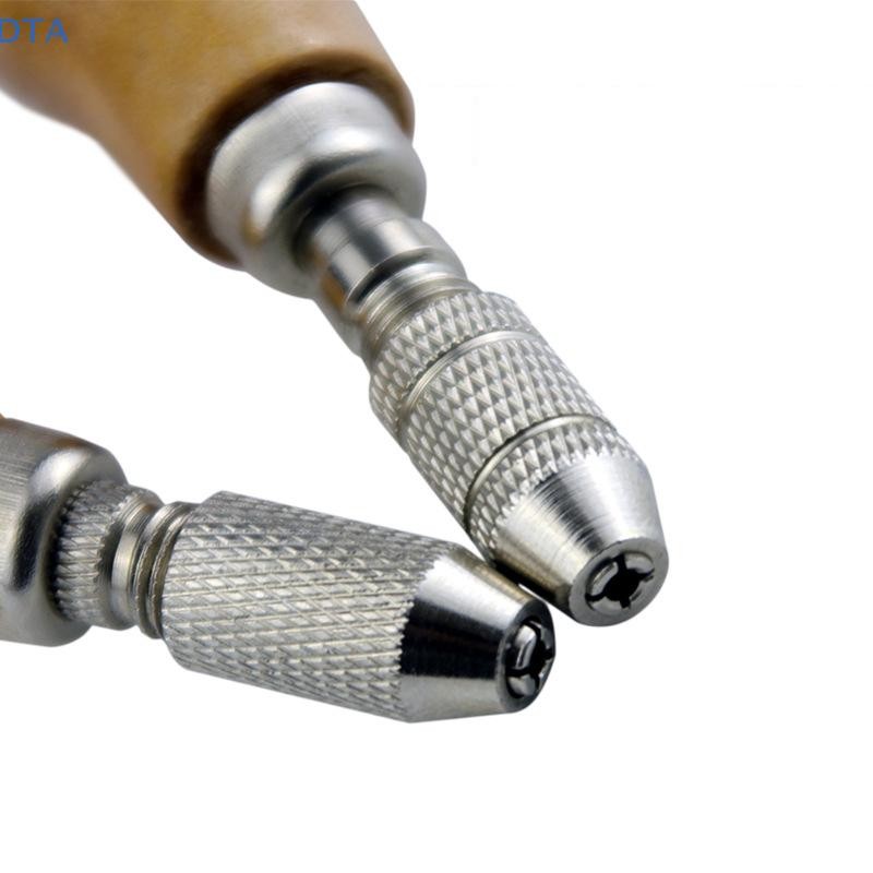 [Dta] Dụng cụ trang sức DIY Đồ trang sức Pin Vise Vice Tay cầm bằng gỗ với 2 Chuck Bộ dụng cụ khoan gói dây xoắn PO