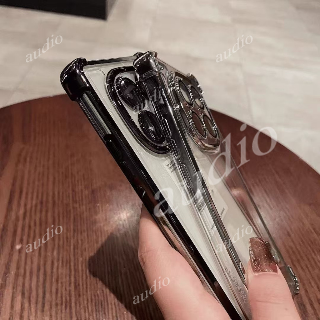 Ốp điện thoại trong suốt mạ bốn góc Redmi Note 14 Pro + 5G cho Redmi Note14 Pro Pro + 5G 4G Ốp lưng silicon mềm chống sốc sang trọng cho Redmi Note 14Pro 14Pro + 5G