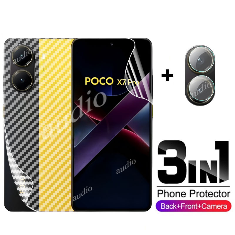 Poco x7 Pro 5G 3in1 Mặt Sau Ống Kính Hydrogel Cho Xiaomi POCO x7 Pro x7pro 5G 2025 Bảo Vệ Màn Hình Điện Thoại Thông Minh Cho POCO x7 Pro x7pro PocoX7 Pro 5G Kính Bảo Vệ Ống Kính Máy Ảnh