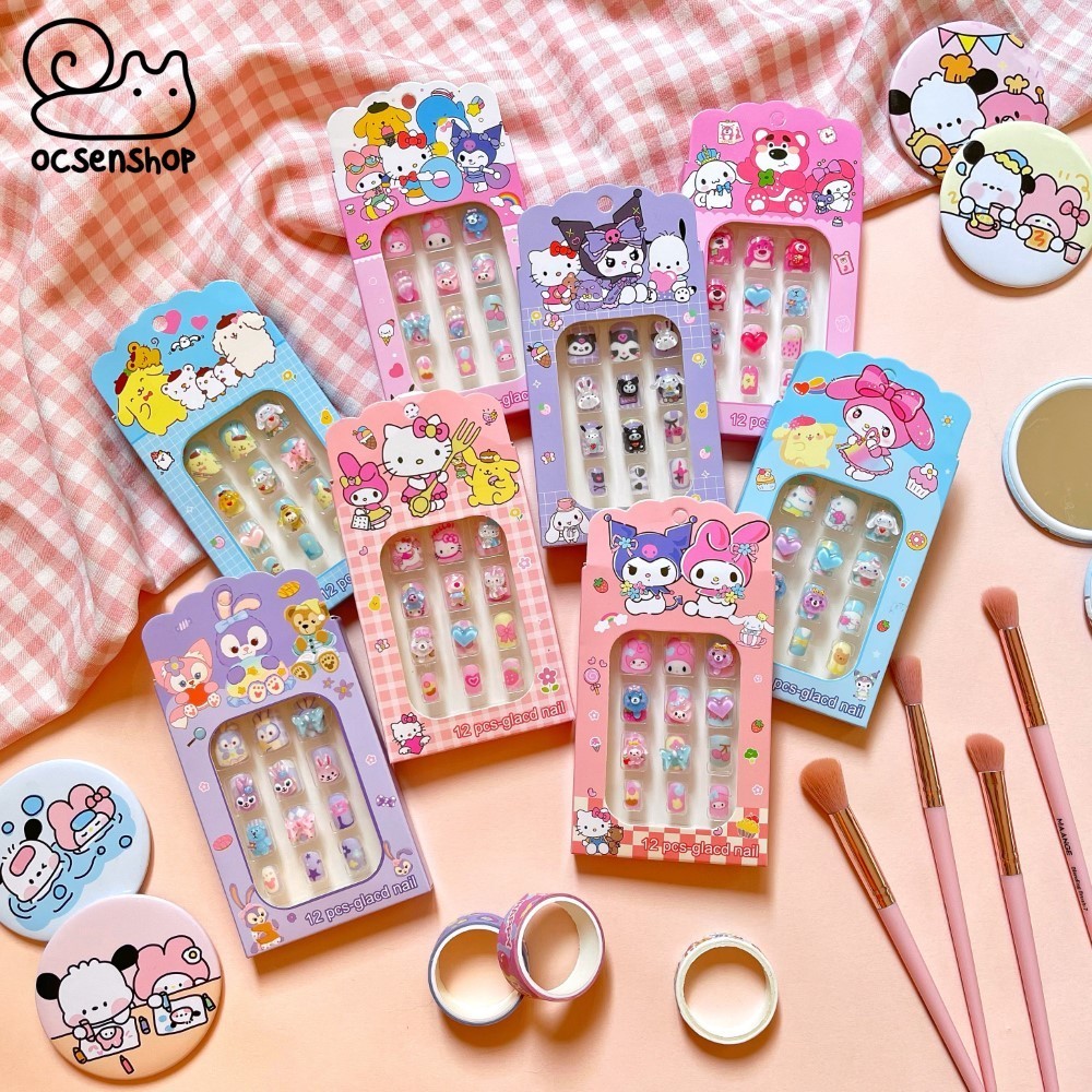 Nail giả trẻ em -Set Móng Tay Giả Dán Trang Trí Dễ Thương Cho Bé