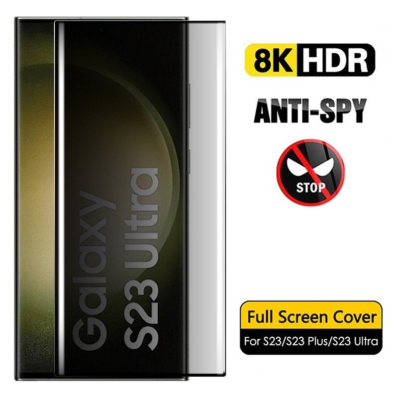 Kính cường lực bảo mật chống gián điệp che phủ toàn diện cho Samsung Galaxy S23 S22 S21 S20 S10 S9 S8 Plus s21fe s20fe S10E Note 20 Ultra 10 Plus 9 8 miếng dán kính bảo vệ màn hình