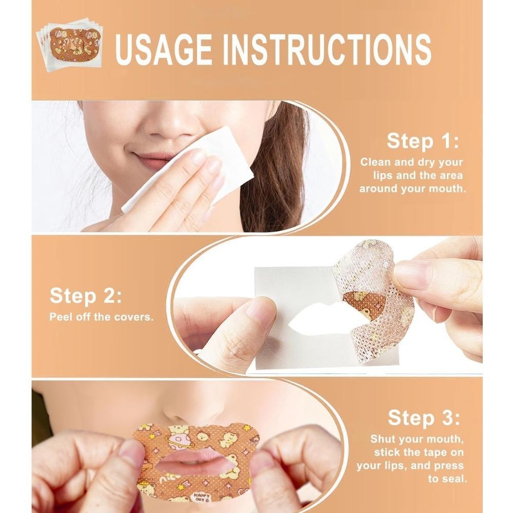 WOODNEST 30 Miếng dán hỗ trợ ngủ, vải không dệt, băng dán miệng ngủ, chăm sóc sức khỏe chống ngáy