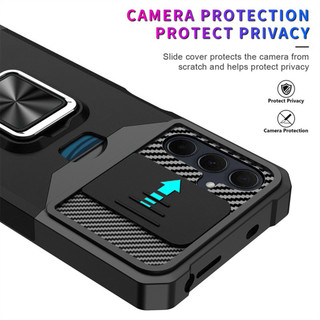 Dành Cho Samsung A35 / A36 / A56 Ốp Lưng Có Trượt Camera Bao Đựng Thẻ Nhẫn Chân Đế Chịu Lực Bảo Vệ Mỏng Bao