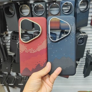 Từ Tính Chính Hãng Aramid Sợi Carbon Dành Cho Huawei Pura 80 Ultra Pro Plus + Kim Loại Len Sạc Không Dây Vỏ Điện Thoại Ốp Lưng