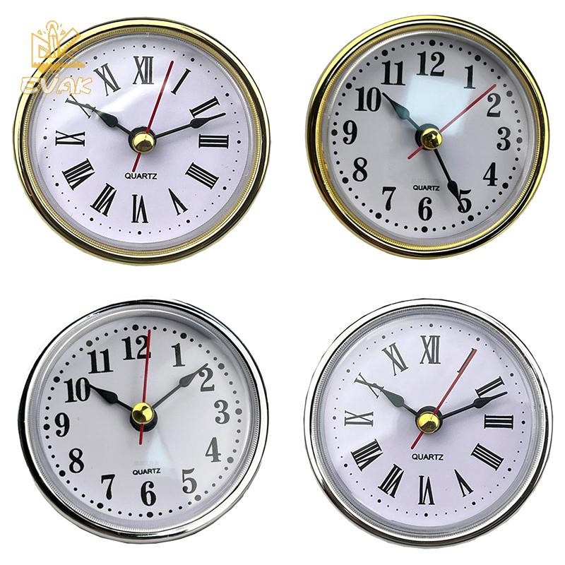 Alittlesetrtu Đồng Hồ Cổ Điển Thủ Công Thạch Anh Chuyển Động Dia.65mm Đồng Hồ Tròn Chèn Số La Mã Đồng Hồ Nhỏ Số Ả Rập Trang Trí Tường VN