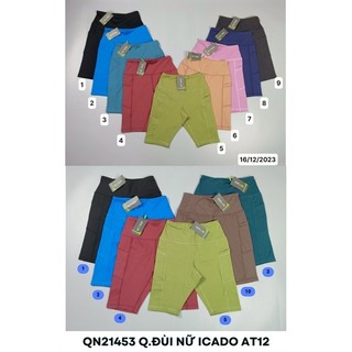 Quần Legging Đùi Ngố Tập Gym Yoga Nữ ICADO AT12 Quần Đùi Thể Thao Co Giãn 4 Chiều, thegioidotap