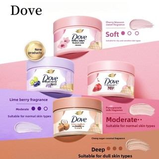 Dove Body Scrub Dưỡng ẩm và phục hồi da giúp tẩy tế bào chết Kem xỉn màu với vôi và quả mâm xôi Nhẹ nhàng làm sạch và lá tẩy tế bào chết cơ thể thơm