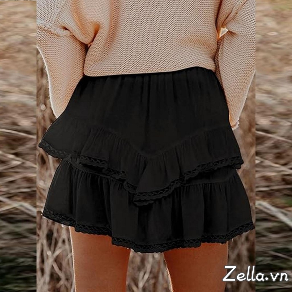 Váy ngắn mùa hè dành cho nữ xếp lớp thường ngày Váy Mini lưng cao chắc chắn có quần short