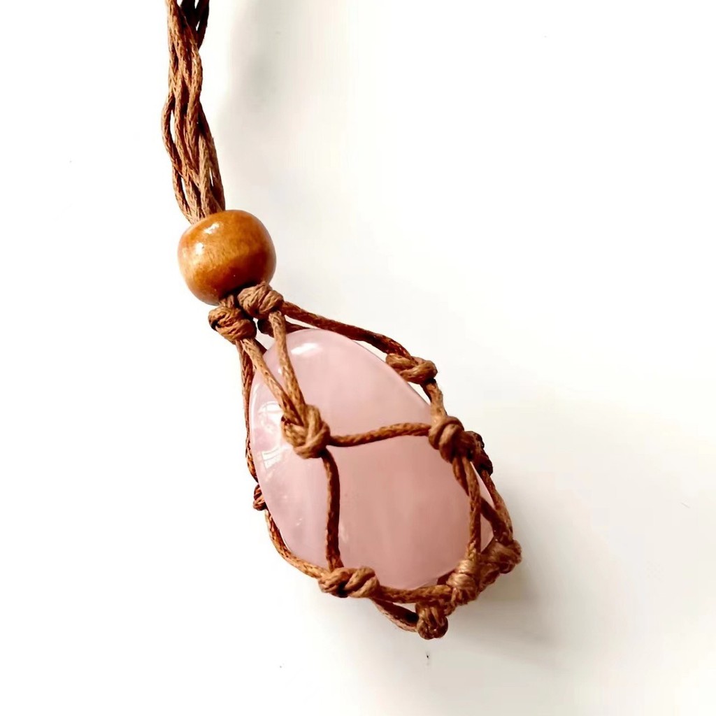 Dây chuyền mặt đá thạch anh thô tự nhiên phụ kiện thời trang unisex, trang sức vòng cổ handmade phong thuỷ
