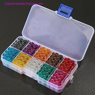 Toplanswatchstore 50 / 100 Chiếc Cầu Chì Ô Tô Bộ Các Loại Hồ Sơ Kích Thước Trung Loại Lưỡi Cầu Chì Xe Ô Tô Tự Động 2-35A Cầu Chì Có Hộp Kẹp VN