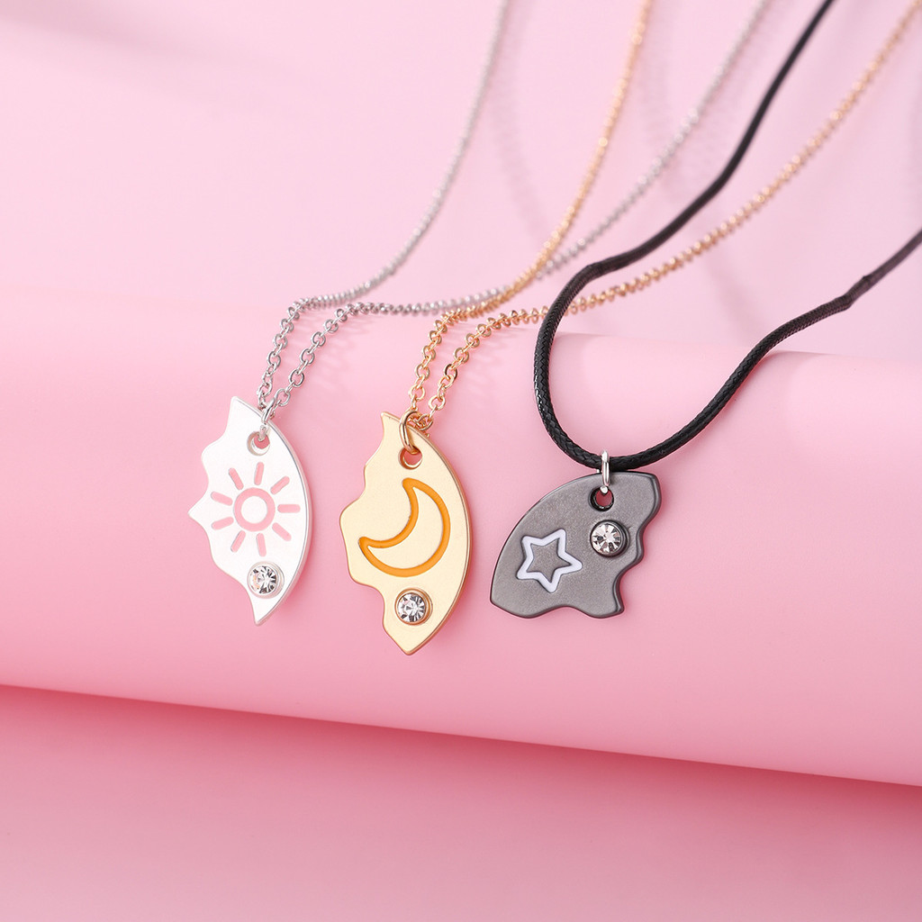 3 Cái / bộ Mặt Trời Trăng Ngôi Sao Mặt Dây Chuyền Vòng Cổ Người Bạn Thân Nhất Bff Tình Bạn Cặp Đôi Vòng Cổ Trang Sức Thời Trang Vinh Quang
