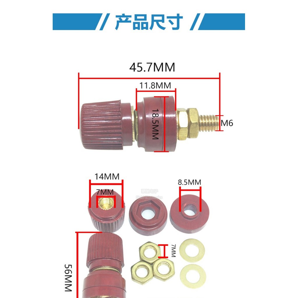 333 / 555 Loại Đầu Nối Biến Tần Kẹp M6M8 Chịu Nhiệt Độ Cao 6 / 8MM Đồng Nguyên Chất Mạ Vàng Cao Dòng Điện Dây Nhà Ga