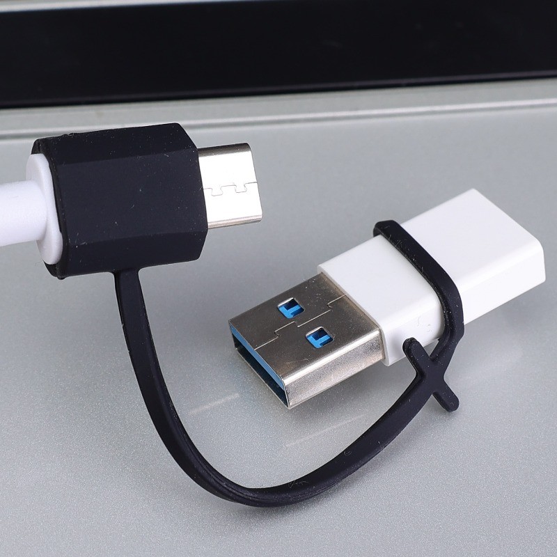 Vỏ bảo vệ linh hoạt bằng silicon - Bộ chuyển đổi cáp đàn hồi đa năng - Dây sạc chống mất có thể tháo rời