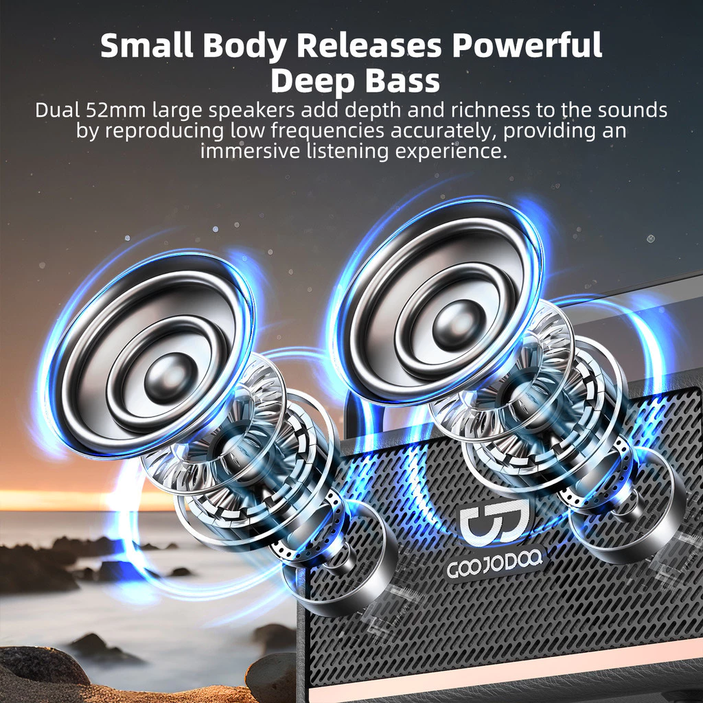 Loa Bluetooth Marshall GOOJODOQ 5.3 BT kết nối không dây âm trầm hỗ trợ cuộc gọi thẻ TF Đĩa U