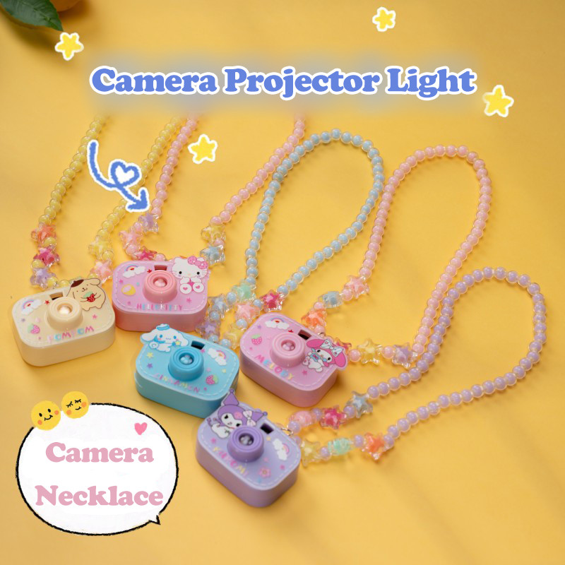 HK1 Sanrio Hoạt Hình Mini Máy Chiếu Camera Vòng Cổ Quà Tặng Cho Bé Gái Kuromi Giai Điệu Cinnamoroll Purin Kitty KH1
