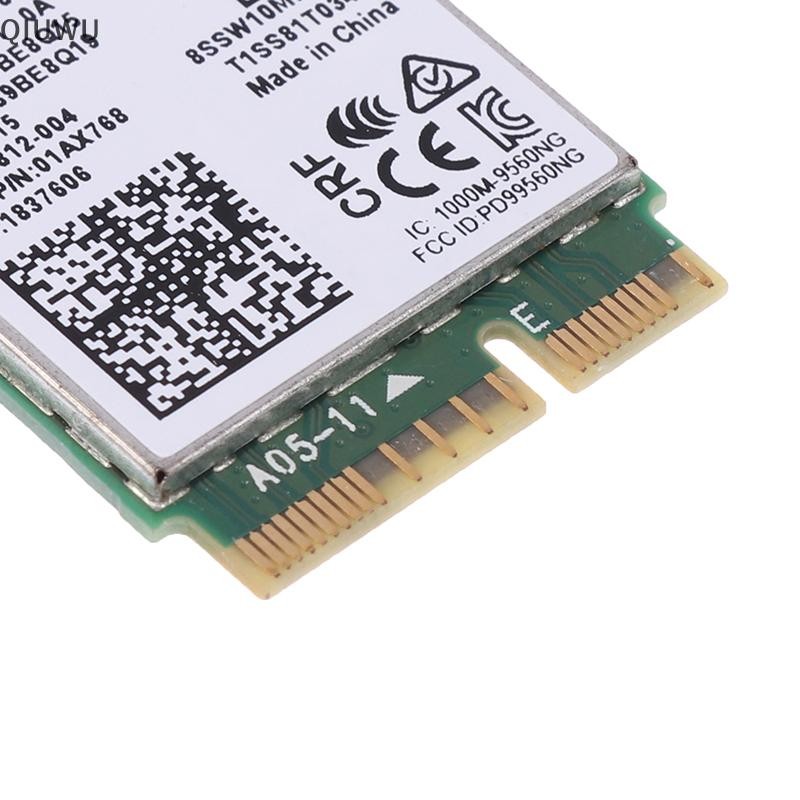 Qiuwu 9560NGW Thẻ WiFi + Ăng-ten 1733Mbps AC 9560 Băng tần kép 2.4G / 5G BT 5.0 802.11Ac M.2 CNVI 9560NGW Bộ chuyển đổi không dây.