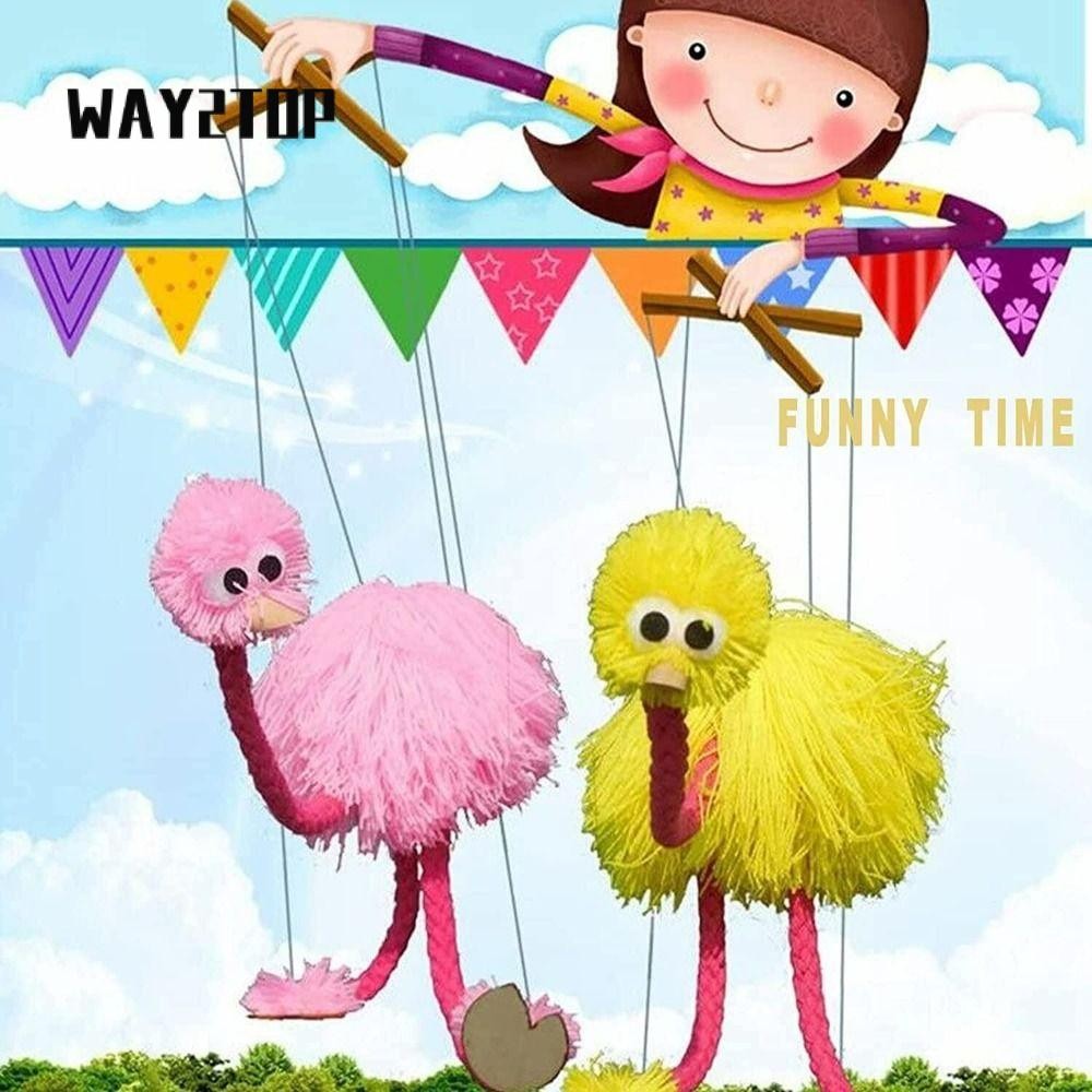 Way2top Gỗ đà điểu Marionette, Đồ chơi sang trọng Động vật Con rối đà ...