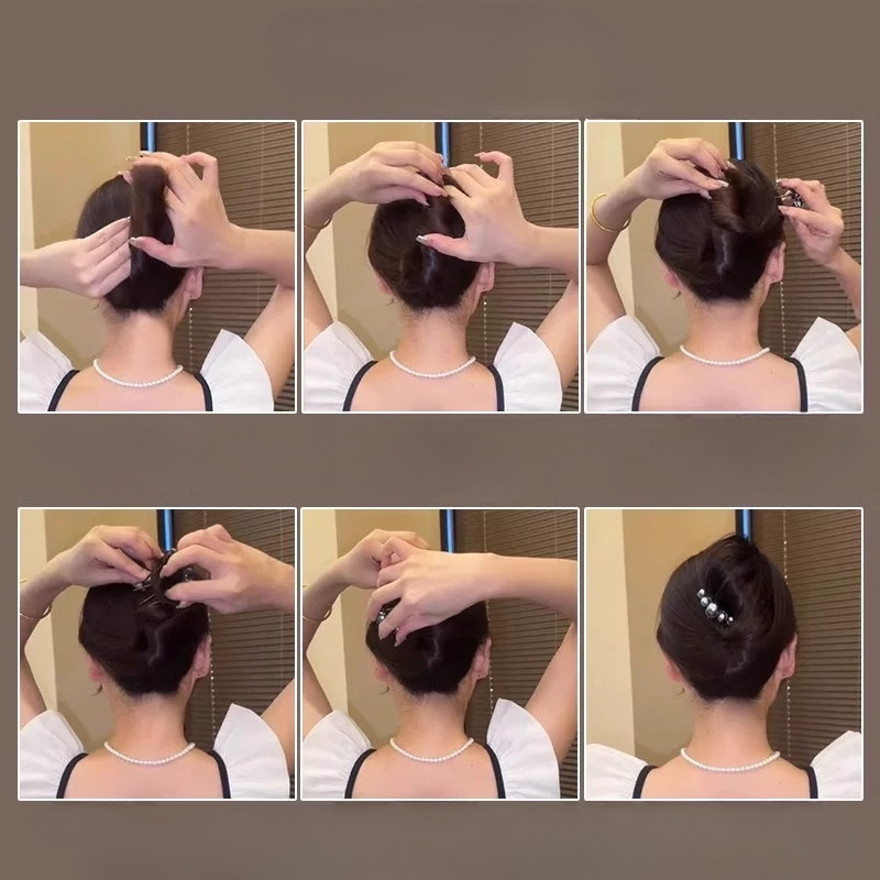 Kẹp tóc hình chữ U ngọc trai nhân tạo, thời trang cao cấp phong cách Hàn Quốc