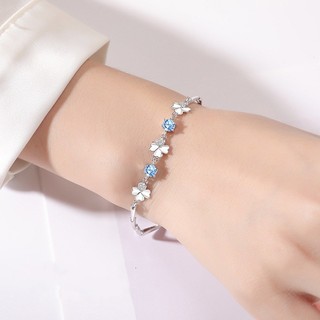 Vòng Tay Cỏ Bốn Lá Bạc S925 Vòng Tay Moissanite Cô Gái Quà Tặng S91