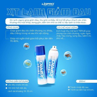 [Chai 200ml] Chai xịt lạnh giảm đau LIGPRO Giảm đau chấn thương thể thao Giảm giãn cơ hiệu quả
