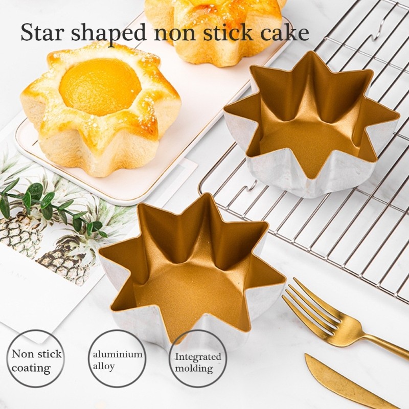 SHI 4 Trứng Tart Khuôn Nhỏ Bánh Cupcake Bánh Quy Khuôn Nhôm Nhỏ Tart Chảo Dòng Khuôn Nướng Bánh Ly Dễ Sử Dụng