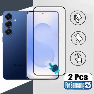 2 Chiếc Vân Tay Mở Khóa Phiên Bản Kính Cường Lực Bảo Vệ Màn Hình Cho Samsung Galaxy S25 S24 S23 Ultra Plus FE 5G 9D Kính Bảo Vệ Phim
