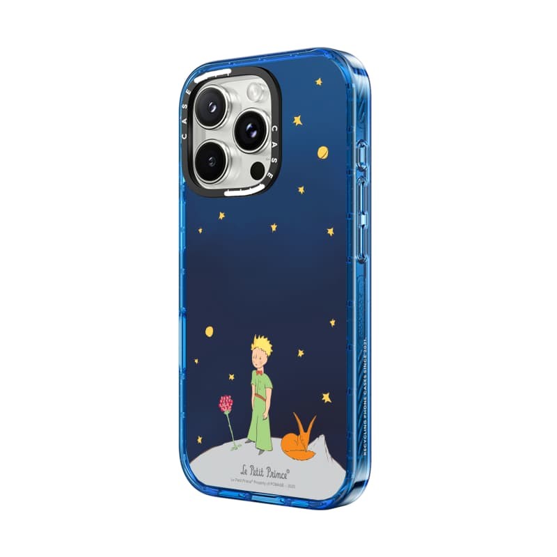 CASECASE X Le Petit Prince Rose & Fox Case Sky Blue Color Clear Hard Từ Hút Tác Động Cho Apple IPhone 12 13 14 15 16 Pro Max Plus Có Hộp